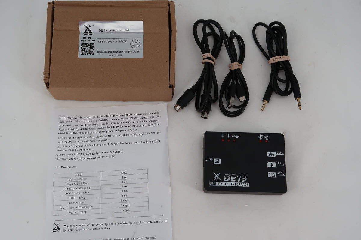 U20047 Used Xiegu Portable HF Station Bundle: G106 QRP Transceiver + XPA125B 100W Amplifier + DE-19 Interface