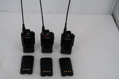 U20050 Used Lot of 3 TIDRADIO TD-H8 GMRS Handheld Radios + 3 extra batteries