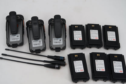 U20050 Used Lot of 3 TIDRADIO TD-H8 GMRS Handheld Radios + 3 extra batteries
