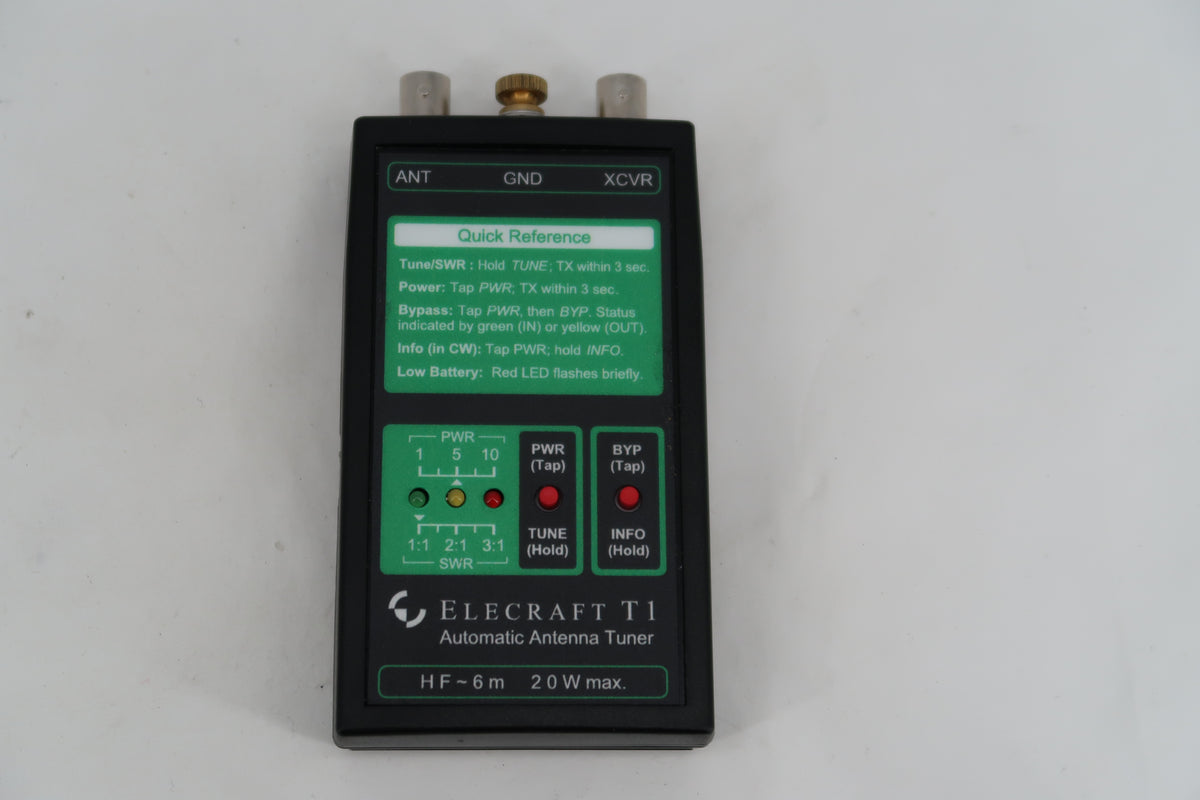 U20060 Never Used Elecraft T1 Automatic Antenna Tuner w/Coax Jumpers