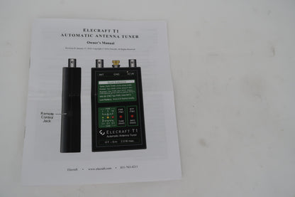 U20060 Never Used Elecraft T1 Automatic Antenna Tuner w/Coax Jumpers