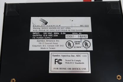 U20090 Used Samlex America SEC-1223 13.8V DC Power Supply