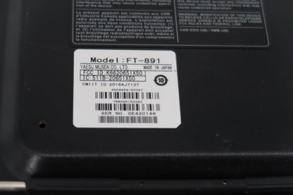 U20102 AS-IS Yaesu FT-891 HF/50MHz Transceiver — No Power - For Parts or Repair