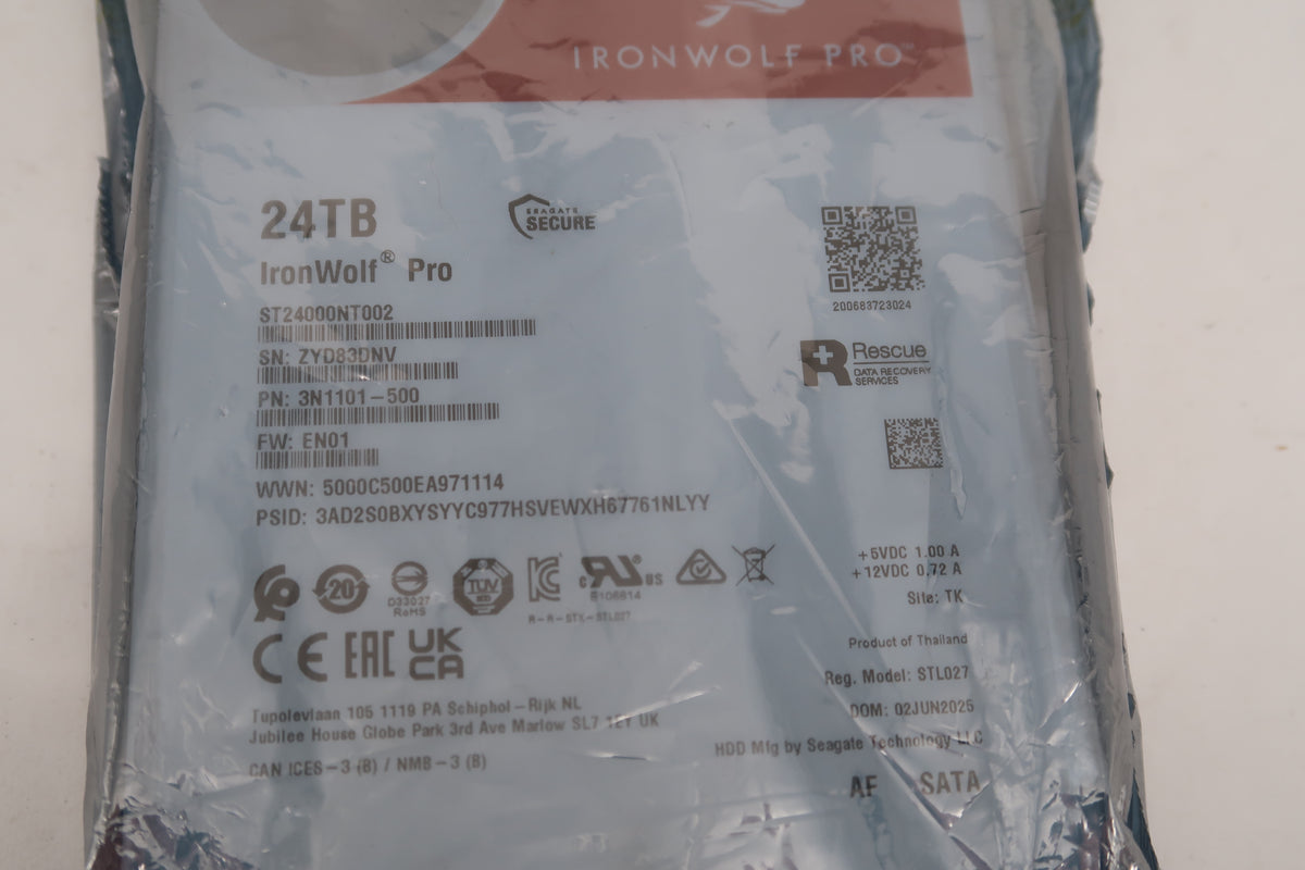 U20097 Never Used Seagate IronWolf Pro 24 TB Hard Drive
