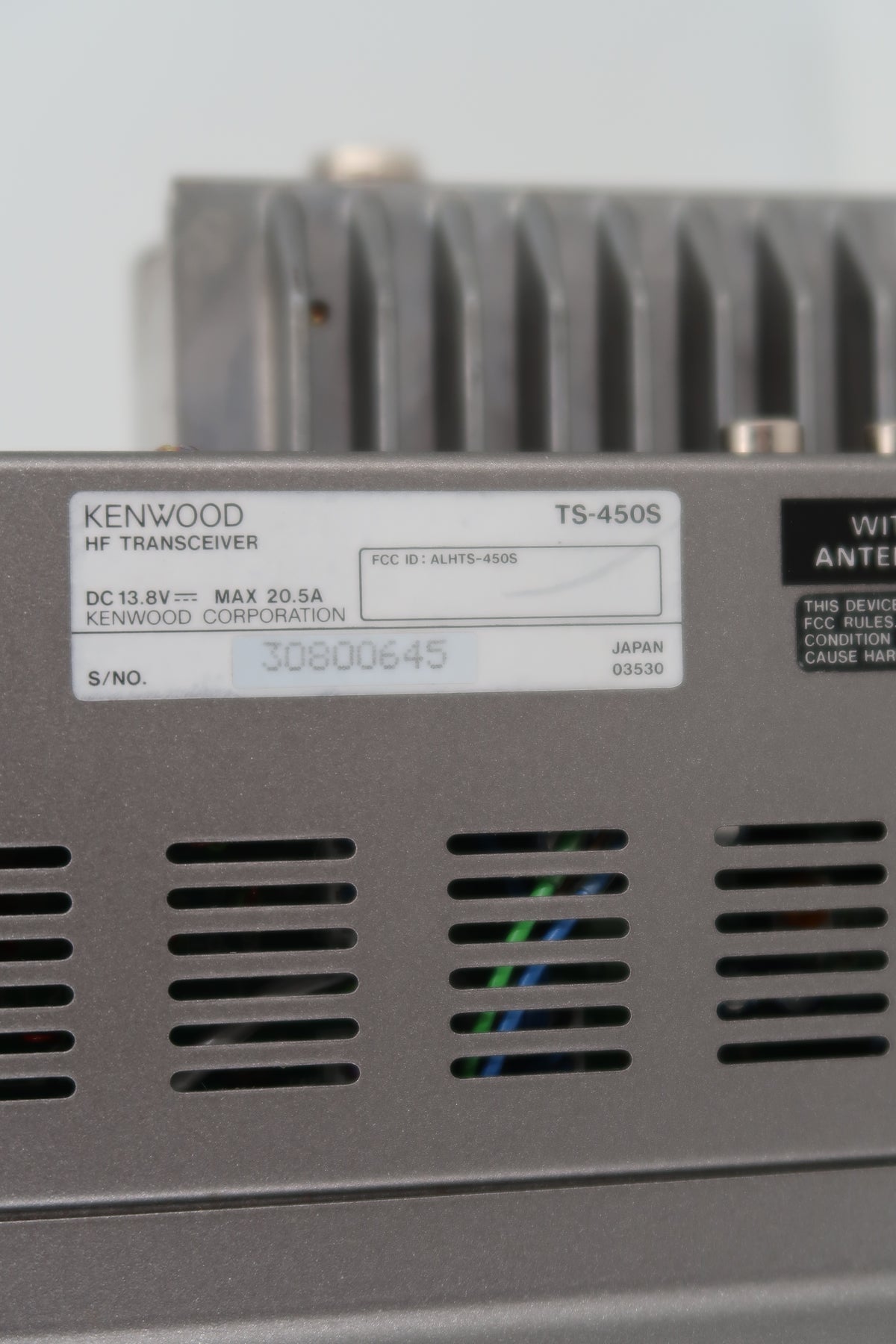 U20137 Used Kenwood TS-450S HF Transceiver with ATU