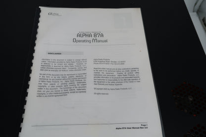 U20136 Used Alpha 87A Omega Amplifier - Limited Edition #10 of 20 (8706041510) Discount for local pick up