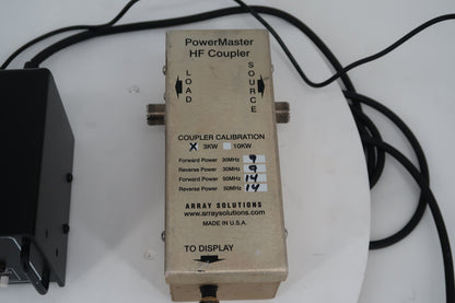 U20146 Used Array Solutions PowerMaster Digital RF Power & VSWR Meter w/ 3 kW HF Coupler