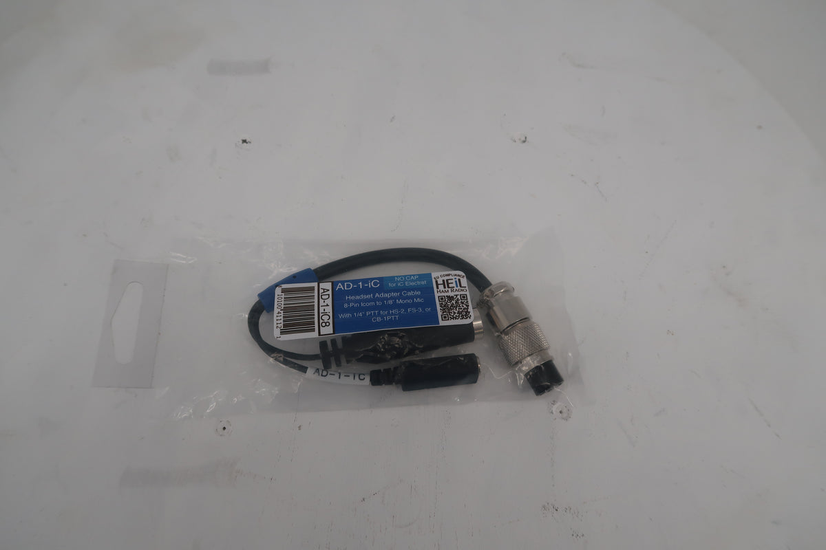 U20180 Never Used Heil AD-1-iC Headset Adapter Cable for 8-Pin Icom