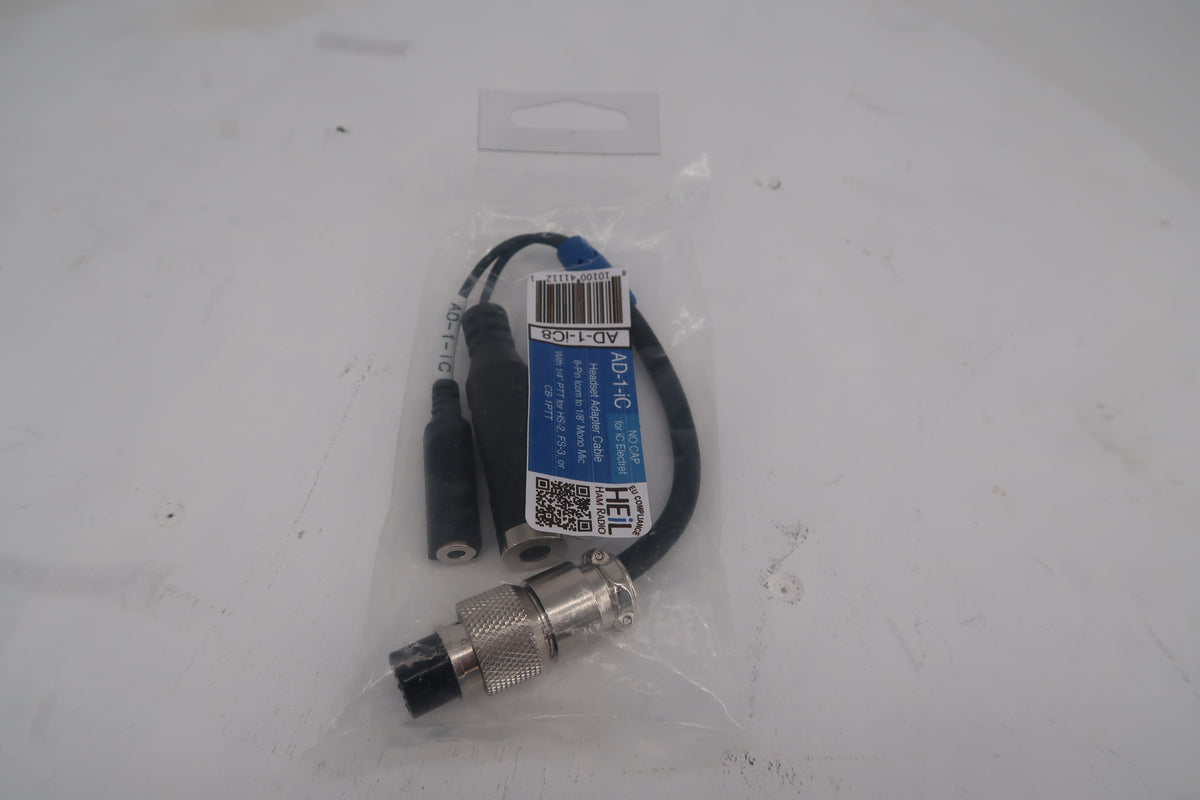 U20180 Never Used Heil AD-1-iC Headset Adapter Cable for 8-Pin Icom