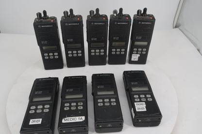 U20209 AS-IS Motorola MTS 2000 Flashport Handie-Talkie FM Radio Lot of 9 Model-H01UCH6PW1BN