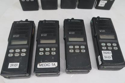 U20209 AS-IS Motorola MTS 2000 Flashport Handie-Talkie FM Radio Lot of 9 Model-H01UCH6PW1BN