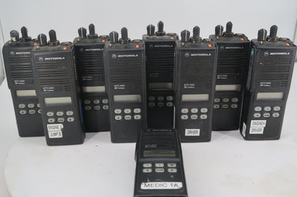 U20209 AS-IS Motorola MTS 2000 Flashport Handie-Talkie FM Radio Lot of 9 Model-H01UCH6PW1BN