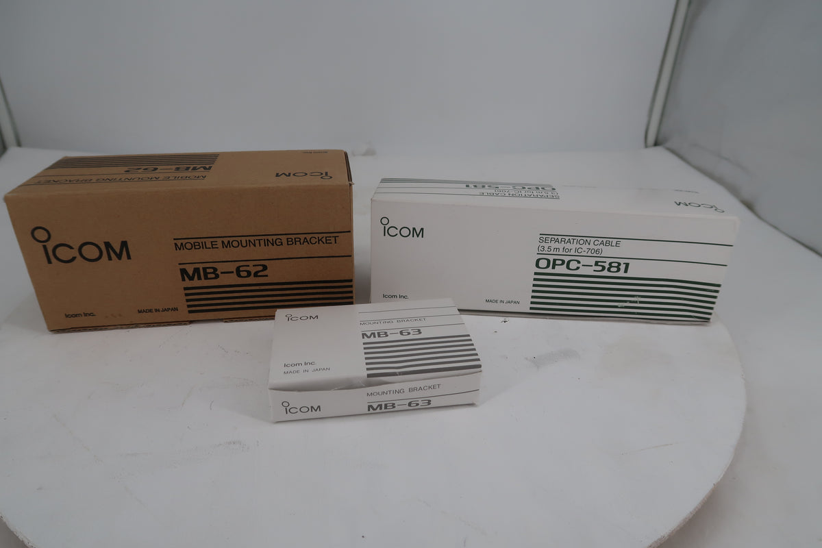 U20212 Used RMK-706 Icom MB-62 Mounting Bracket, OPC-581 Separation Cable, MB-63 Mounting Bracket