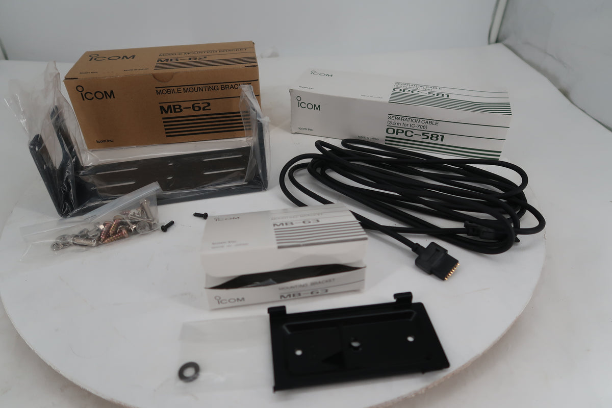 U20212 Used RMK-706 Icom MB-62 Mounting Bracket, OPC-581 Separation Cable, MB-63 Mounting Bracket
