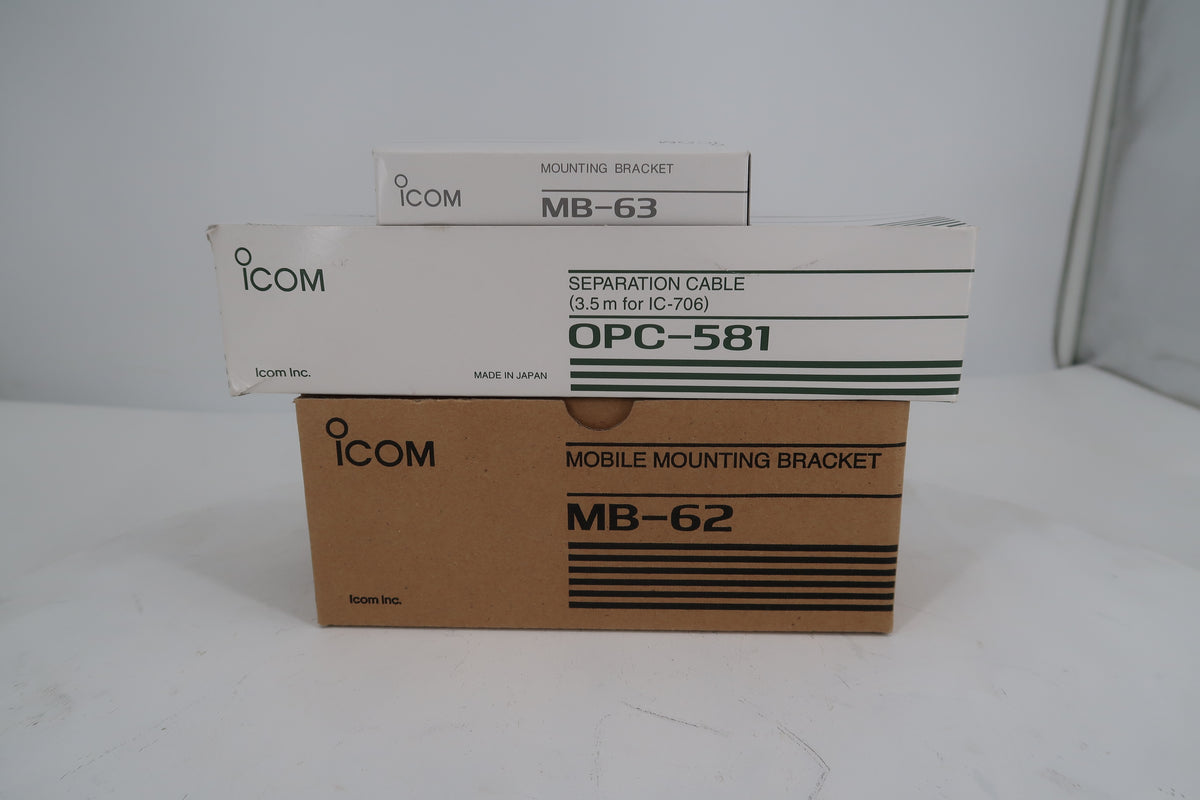U20212 Used RMK-706 Icom MB-62 Mounting Bracket, OPC-581 Separation Cable, MB-63 Mounting Bracket