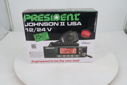 U20250 Never Used President Johnson II USA 12/24V 40-Channel AM CB Radio
