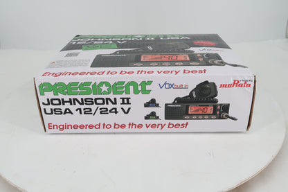 U20250 Never Used President Johnson II USA 12/24V 40-Channel AM CB Radio