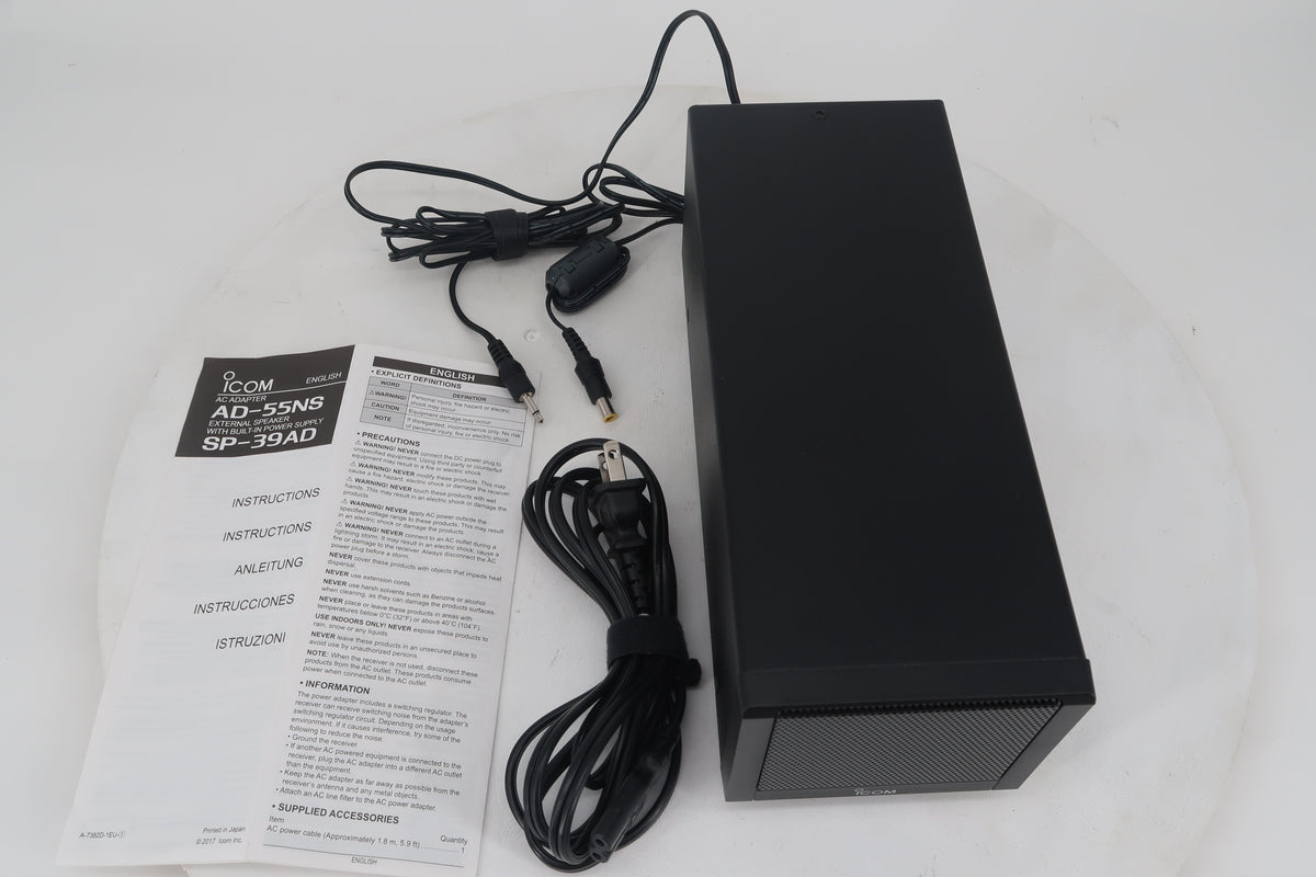 U20266 Used ICOM SP-39AD External Speaker with Power Supply for Icom R8600