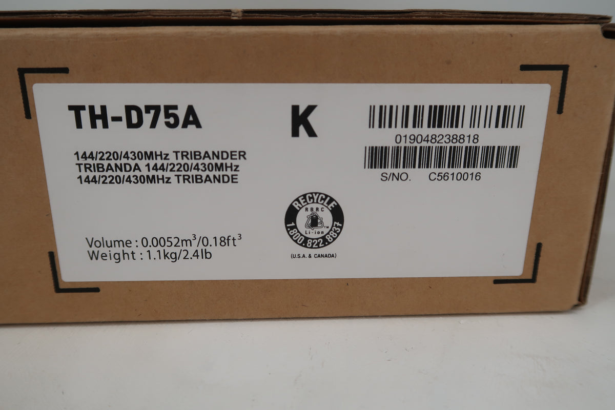 U20275 Used Kenwood TH-D75A 5W 144/244/430MHz Tri-Band Handheld Transceiver w/DSTAR