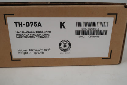 U20275 Used Kenwood TH-D75A 5W 144/244/430MHz Tri-Band Handheld Transceiver w/DSTAR