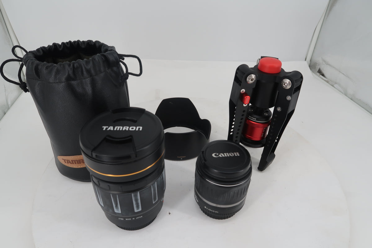 U20284 Used Tamron SP AF 28-105mm f/2.8 & Canon EF-S 18-55mm Lens Kit with iFootage Mini Tripod