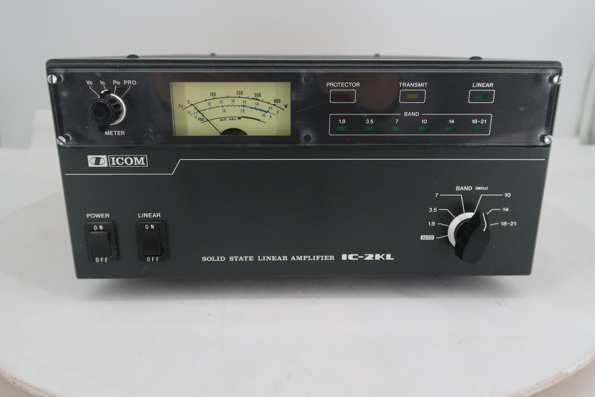 U20318 Used ICOM IC-2KL 500W Linear Amplifier w/10-12M Conversion & IC-2KLPS Power Supply Station