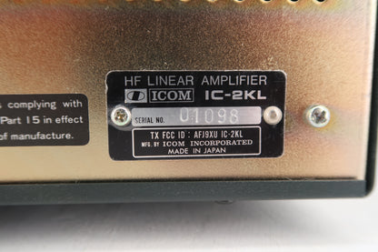 U20318 Used ICOM IC-2KL 500W Linear Amplifier w/10-12M Conversion & IC-2KLPS Power Supply Station