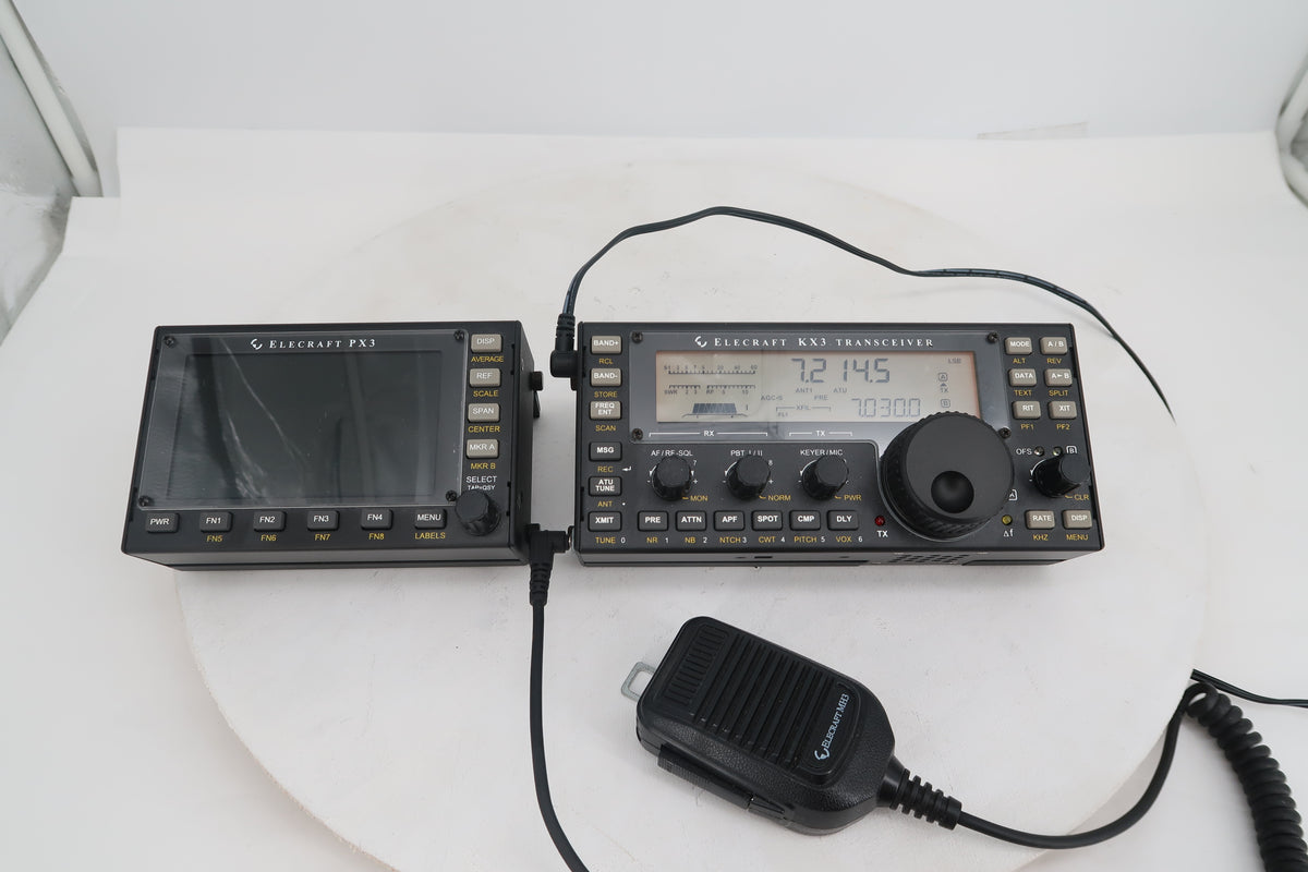 U20323 Used Elecraft KX3 HF/50MHz All-Mode 10W Transceiver & PX3 Panadapter in Elecraft Carrying Case