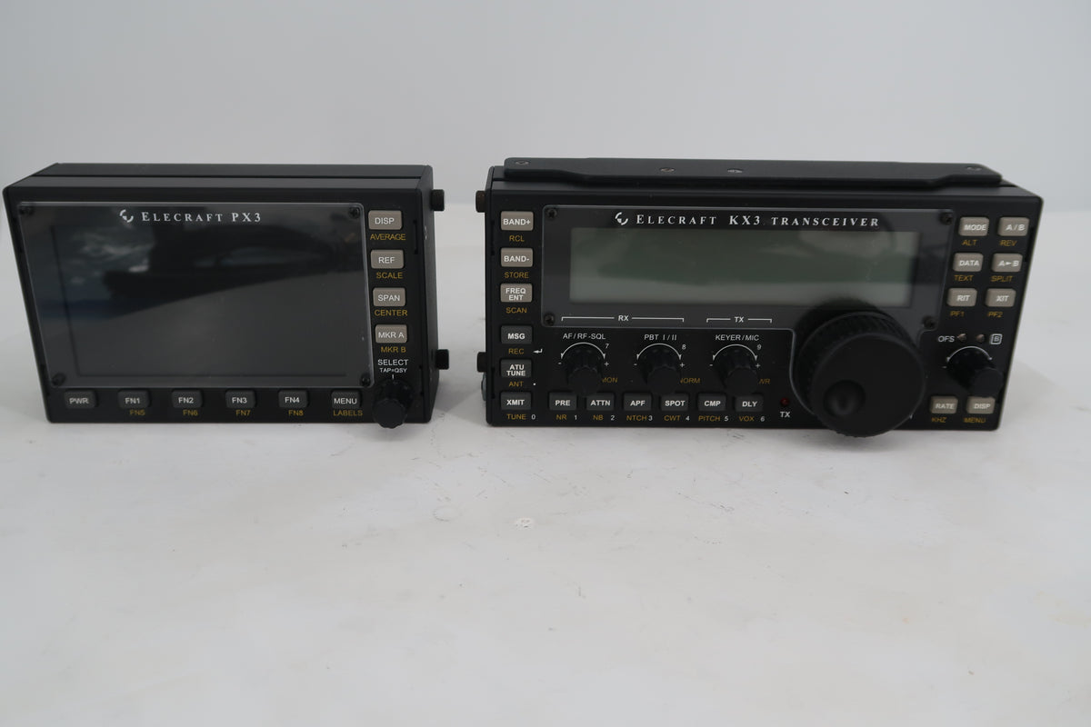 U20323 Used Elecraft KX3 HF/50MHz All-Mode 10W Transceiver & PX3 Panadapter in Elecraft Carrying Case