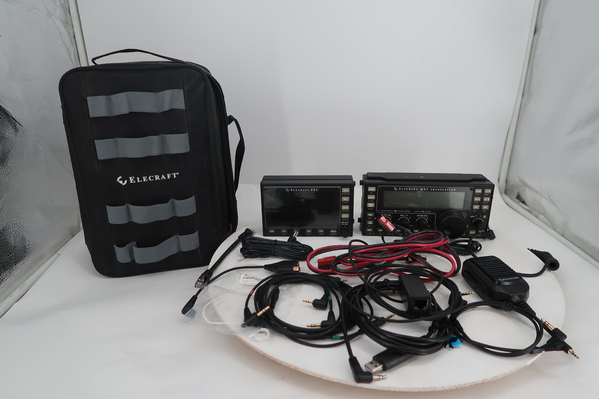 U20323 Used Elecraft KX3 HF/50MHz All-Mode 10W Transceiver & PX3 Panadapter in Elecraft Carrying Case