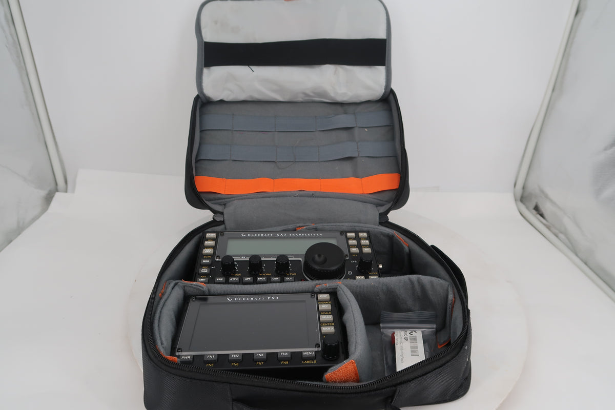 U20323 Used Elecraft KX3 HF/50MHz All-Mode 10W Transceiver & PX3 Panadapter in Elecraft Carrying Case