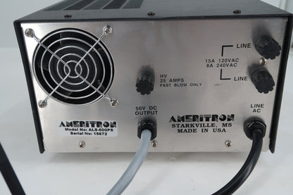 U20326 Used Ameritron AL-600 Solid State 600W Amplifier & AL-600PS Heavy-Duty Power Supply