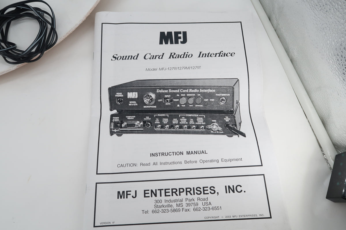 U20341 AS IS, Untested  MFJ Deluxe Sound Card Radio Interface MFJ-1279