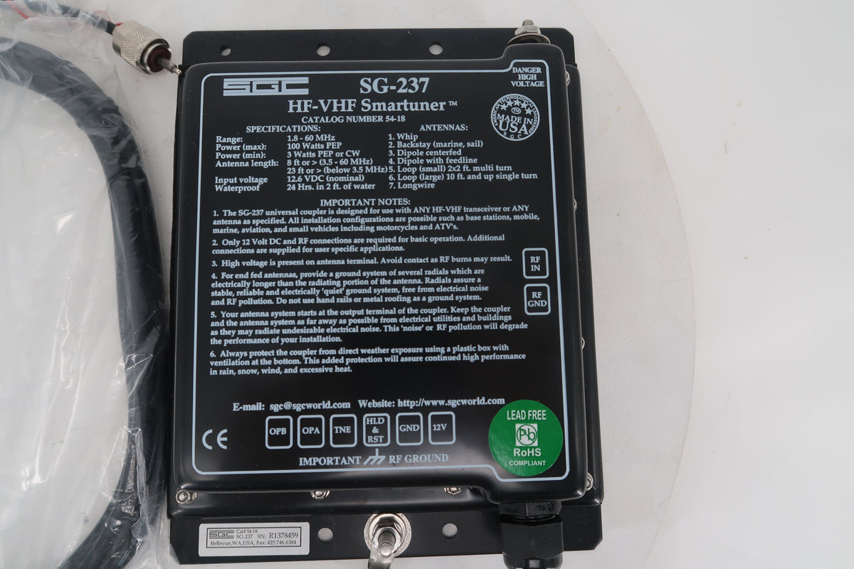 U20343 Used SGC SG-237 HF-VHF Smartuner