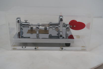 U20356 Used Vibroplex Original Bug Semi-Automatic Key Jeweled  w/Clear Acrylic Case