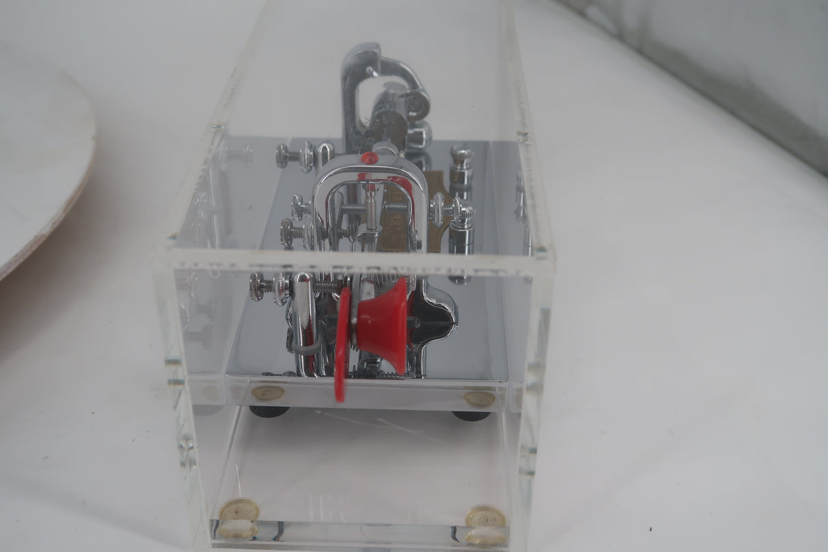 U20356 Used Vibroplex Original Bug Semi-Automatic Key Jeweled  w/Clear Acrylic Case