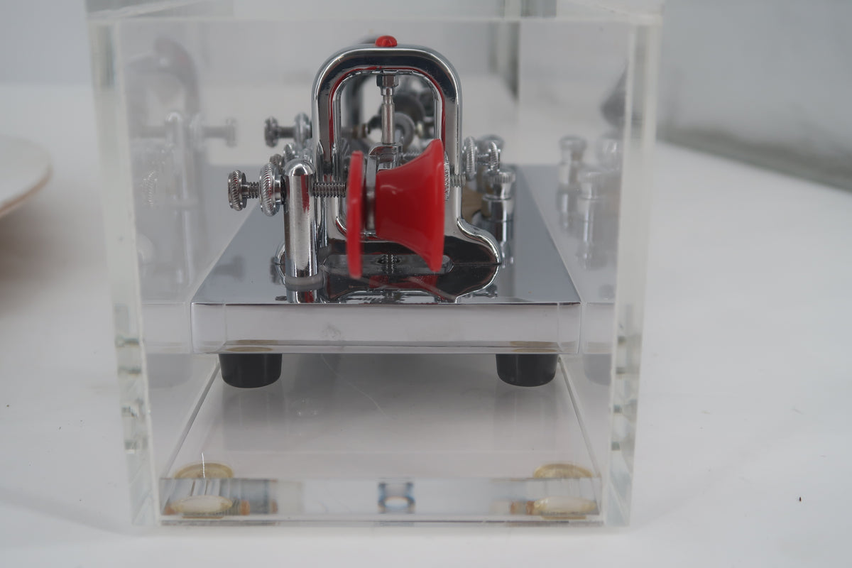 U20356 Used Vibroplex Original Bug Semi-Automatic Key Jeweled  w/Clear Acrylic Case
