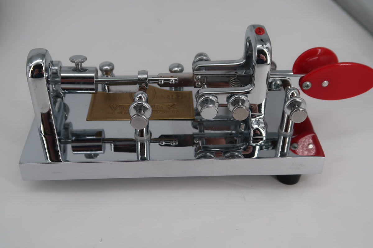 U20356 Used Vibroplex Original Bug Semi-Automatic Key Jeweled  w/Clear Acrylic Case