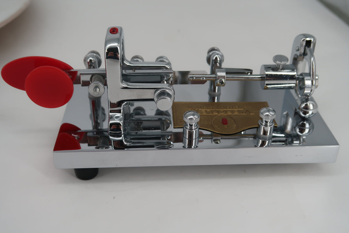 U20356 Used Vibroplex Original Bug Semi-Automatic Key Jeweled  w/Clear Acrylic Case