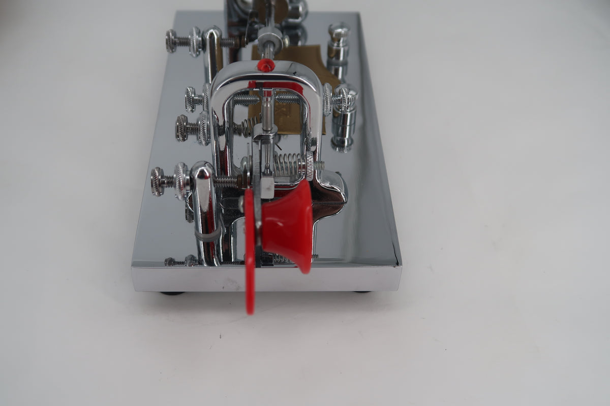 U20356 Used Vibroplex Original Bug Semi-Automatic Key Jeweled  w/Clear Acrylic Case