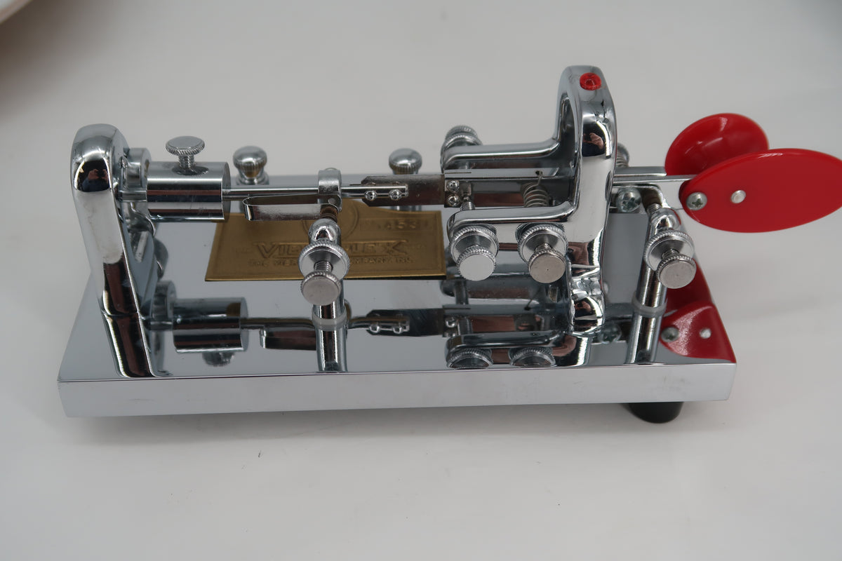 U20356 Used Vibroplex Original Bug Semi-Automatic Key Jeweled  w/Clear Acrylic Case