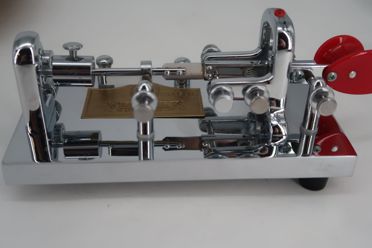 U20356 Used Vibroplex Original Bug Semi-Automatic Key Jeweled  w/Clear Acrylic Case