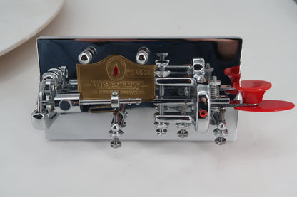 U20356 Used Vibroplex Original Bug Semi-Automatic Key Jeweled  w/Clear Acrylic Case