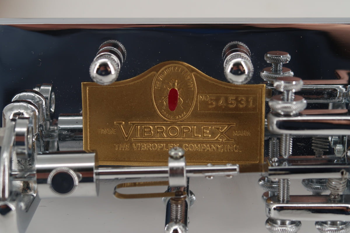 U20356 Used Vibroplex Original Bug Semi-Automatic Key Jeweled  w/Clear Acrylic Case