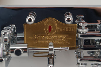 U20356 Used Vibroplex Original Bug Semi-Automatic Key Jeweled  w/Clear Acrylic Case