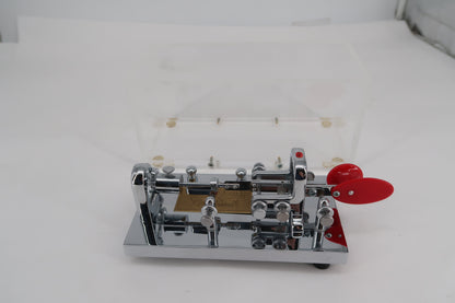 U20356 Used Vibroplex Original Bug Semi-Automatic Key Jeweled  w/Clear Acrylic Case