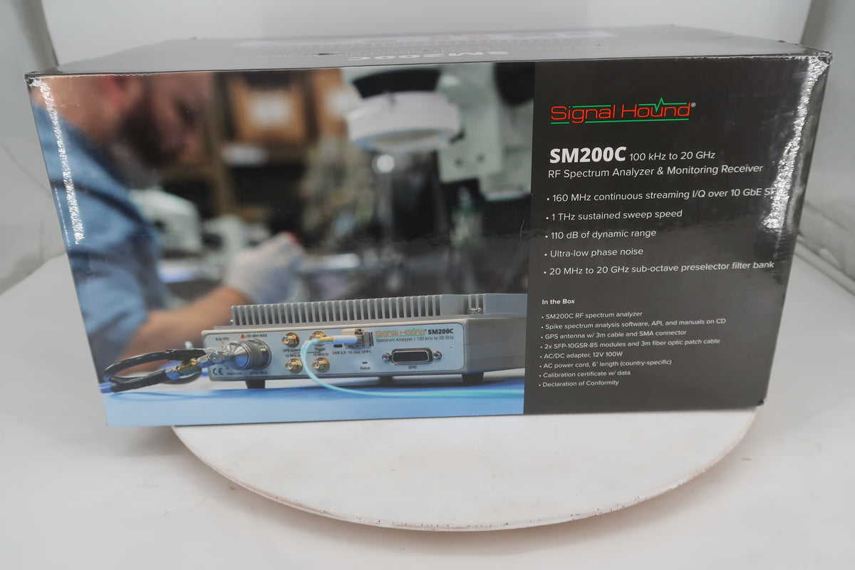 U20360 UnUsed Signal Hound SM200C 100kHz to 20 GHz Spectrum Analyzer with 10GbE SPE+ Interface