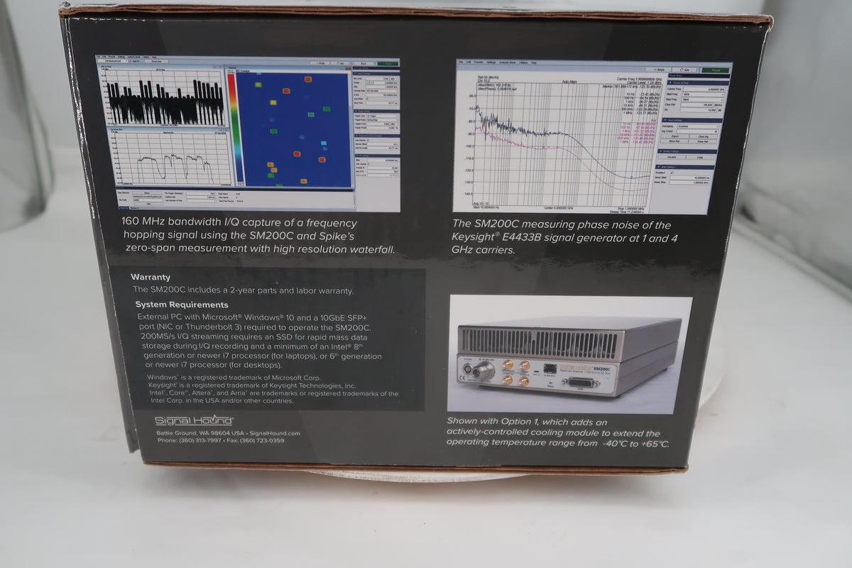 U20360 UnUsed Signal Hound SM200C 100kHz to 20 GHz Spectrum Analyzer with 10GbE SPE+ Interface