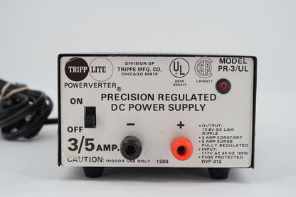 U19417 Used TrippLite PR-3/UL Powerverter Regulated DC Power Supply 3/5 Amp 13.8V