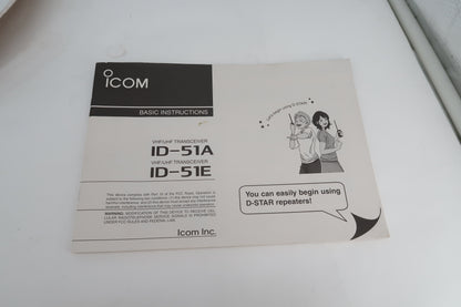 U20412 Used ICOM ID-51A Plus VHF/UHF FM/D-STAR 5W Handheld Transceiver 50th Anniversary Limited Edition